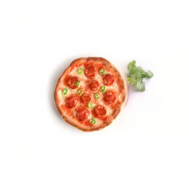 Set of 10 Miniature Pizzas, 1.18" Realistic Resin Pepperoni Pizza for Dollhouse Kitchen, 1:12 Scale Fake Food for Diorama & Craft Projects for Adult Collectors.