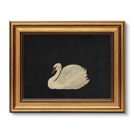 ARPEOTCY Vintage Golden Frame Wall Pictures Living Room Wall Decoration with Animal Motifs, Canvas Pictures Wall Pictures for Living Room & Bedroom, Swan, 25 L x 20 W cm