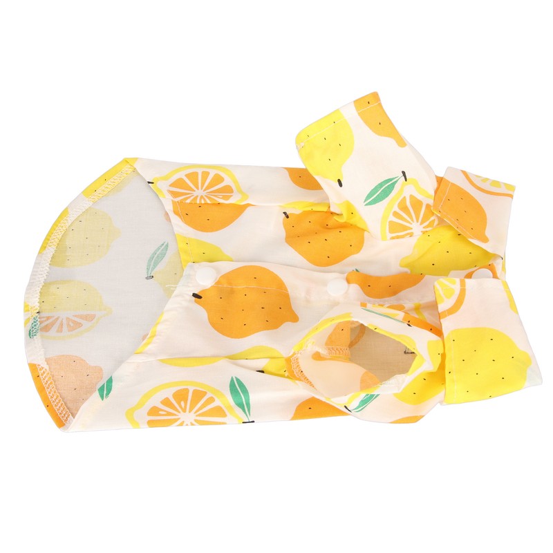 Dog Summer Shirts Lemon Print Breathable Cool Hawaiian Dog Shirts