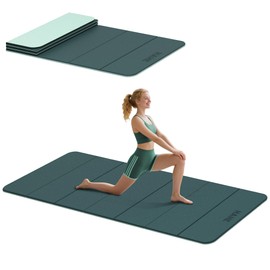 HAHE Foldable Yoga Exercise Mat, 74"Lx32"Wx1/3"Thick, TPE Workout Mat