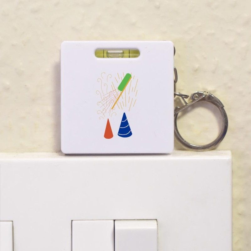 Azeeda 'Fireworks Exploding With Colour ' Keyring Tape Measure/Spirit Level