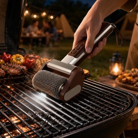 Electric Grill Brush for BBQ Cleaning – Rechargeable Stainless Steel Cleaner with LED Light for Outdoor Grills