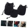 LALAFINA 3pcs Neoprene Camera Lens Bags Small Medium Large Drawstring