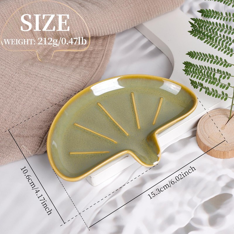 Ceramic Soap Dish with Drainage – Half Moon Soap Holder