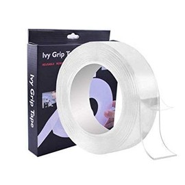 Peakhill White Polyester Ivy Grip Tape, Multipurpose High Strength Double Side Tissue Tape (1 Mm, Clear) (SEF-00103)