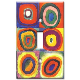 Art Plates / Single Gang Toggle Switch Plate / Kandinsky: Farbstudie Quadrate
