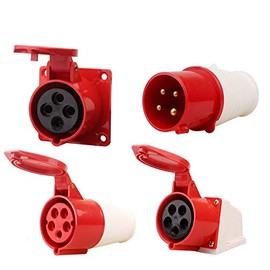 Industrial Plug, Industrial Socket Electric Plugs IP44 Waterproof Power Connecting Industrial Plug Socket(4Pin 16A 014Plug)