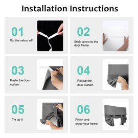 Small French Door Curtains for Door Window, Room Darkening Solid Color Door Window Covering for Glass Door, Front Door Sidelight Curtain Tie up Shade 34W x 40L Inch Dark Gray 1 Panel