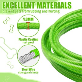 HaiYUAN Dog Tie Out Cable - Heavy Duty Dog Chain for Yard, Blue/Purple/Green/Pink Outdoor Tether & Leash, 10/15/20/30Ft,Lead for Dogs Outside