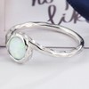 JUDE 92 Sterling Silver Hammered Created Opal Wave Solitaire Wedding