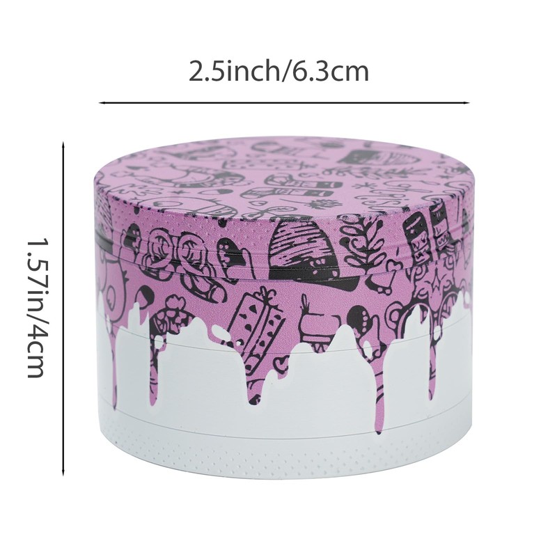 Spice Grinder 2.5 Inch Metal Grinder (Pink)