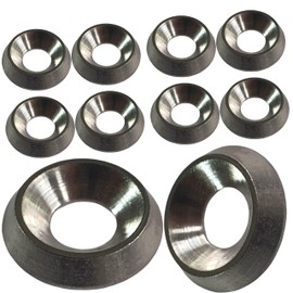 M8 Countersunk Solid Metal Finishing Cup Washer A4 Marine Grade Stainless Steel Finishing Washers (Pack of 10)