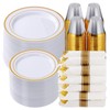 Goodluck 700 Piece Gold Plastic Dinnerware Set for 100 Guests,