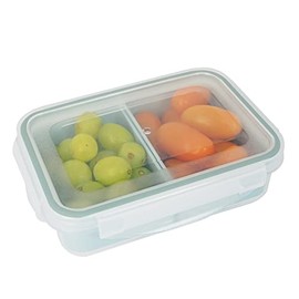Carrotez Food Storage Containers 2 Compartment, Meal Prep Container, Lunch Containers, Portion Control Container, BPA Free, Airtight Lids, Reusable, Snack Containers, 2 Cup (480ml)