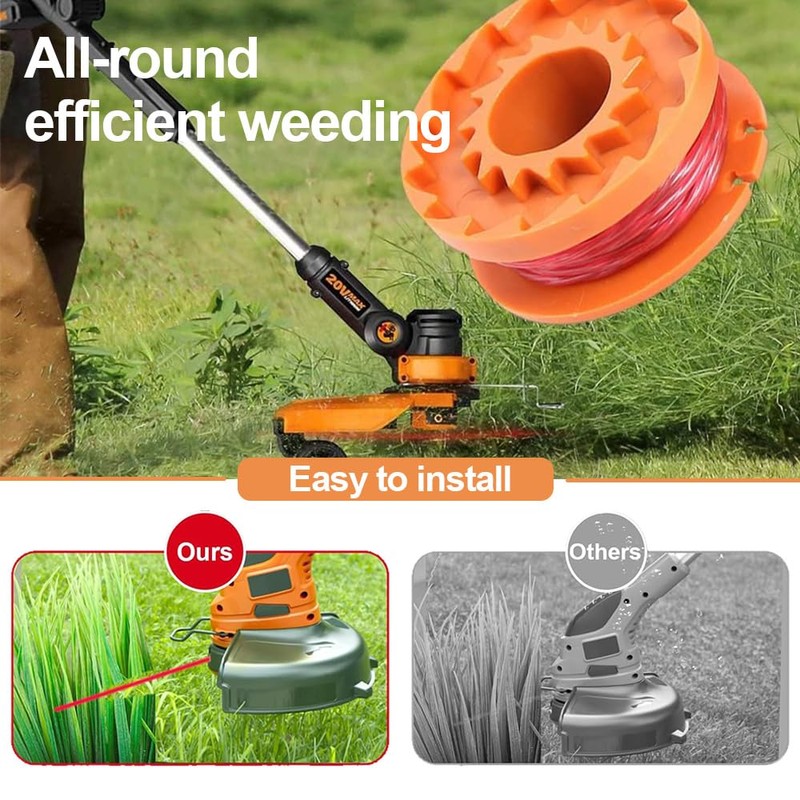 6 PCS Strimmer Wire Lawn Mower,Compatible with Worx WA0010 WG163E/169E/154E/157E