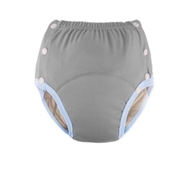 LEEMOOCARE Cotton Incontinence Pants for Adults: Washable, Breathable, Adjustable Leak-Proof Underwear for Elderly (Gray, S)