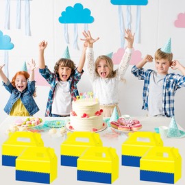 SHONHONG Yellow Cartoon Party Gift Boxes,Yellow Blue Goodie Bags for Birthday Party Supplies