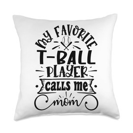 Tball Mom - Baseball Essentials Mama Game Day T-Ball Apparel Throw Pillow