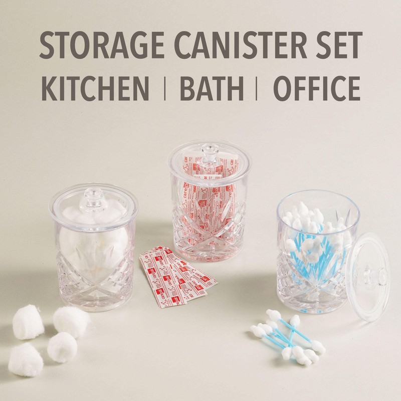 Godinger Storage Jars with Lids Set, Canister Set, Apothecary Jars,