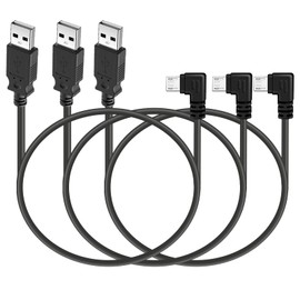 NSGWKZD Micro USB Cable 1ft - Left Angle, Data Transfer, Fast Charging Cord Short 12 inch 3-Pack