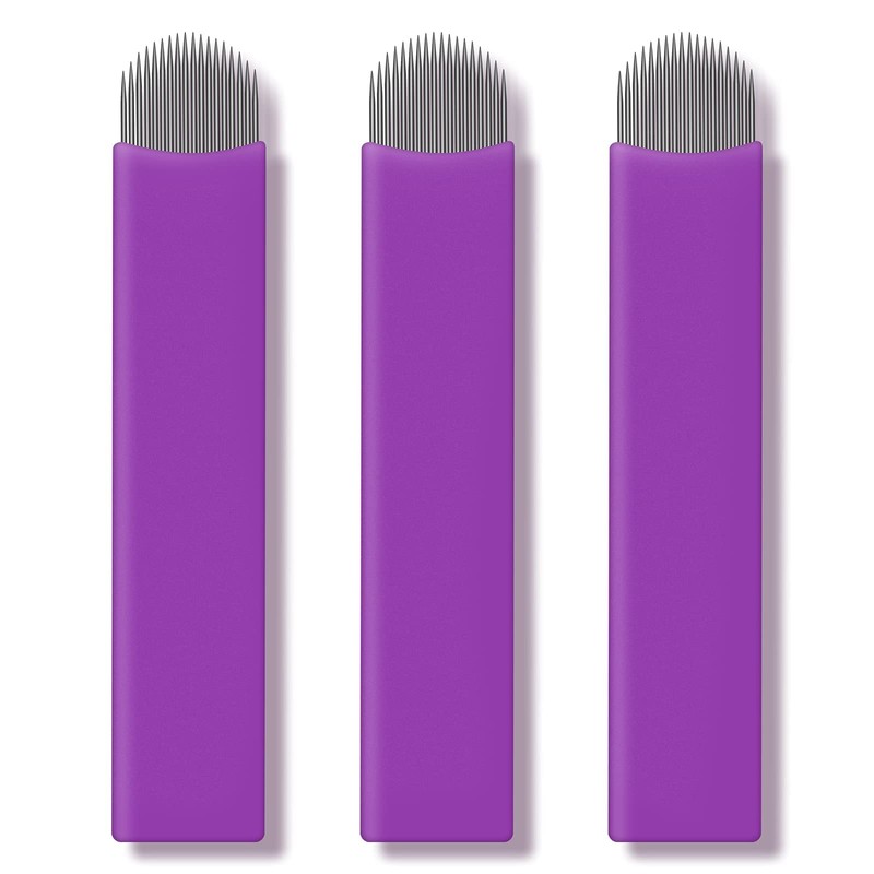 Purple Microblading Needles Nano 0.16 mm Eyebrow Stainless Steel Tattoo
