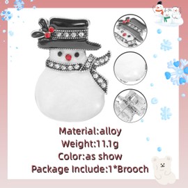 GAUEIOUR Christmas Crystal Snowman Brooch,Simple and Cute Cartoon Oil Drop Corsage,Fashion Women's Alloy Diamond Pins,Vintage Anti Fading Sweater Brooch