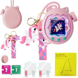 Tamagotchi Paradise Protective Case, Custom Key Ring for Tamagotchi, Shock Proof, Drop Proof, Scratch Proof, 360° Protection for Tamagotchi Paradise with Unicorn Strap, Zoom Dial Cover with 2 Screen
