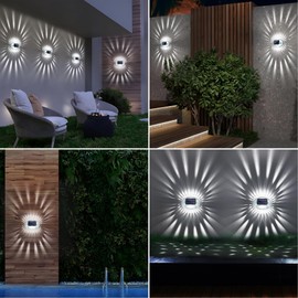 LYHOPE Solar Fence Lights Outdoor, IP65 Waterproof Solar Lights for Outside, 6 Pack Solar Deck Lights for Backyard Railing Patio Deck Fence Stair Railing Wall Outdoor Decorations (White)