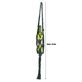 Tomotato Wine Bottle Holder Net, Bohemian Style Macrame Wine Bottle Carrier Hand Knitting Cotton Rope Bottles Storage Hanging Bag for Wedding Birthday Travel Home Storage(Green)