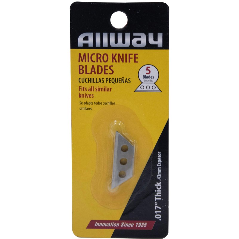 ALLWAY MKB5 Micro Knife Blades, Silver, 5 count (Pack of