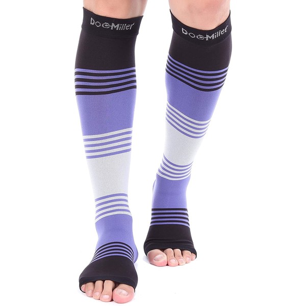 Doc Miller Premium Open Toe Compression Socks Dress Series 1 Pair 20-30mmHg