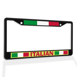 Metal Insert License Plate Frame Italian Italy Weatherproof Car Accessories Black 2 Holes Solid Insert
