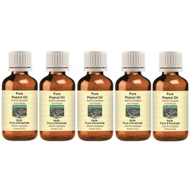 Devprayag Pure Peanut Oil (Arachis hypogeae) Natural Therapeutic Grade Cold Pressed (Pack of Five) 100ml x 5 (16.9 oz)