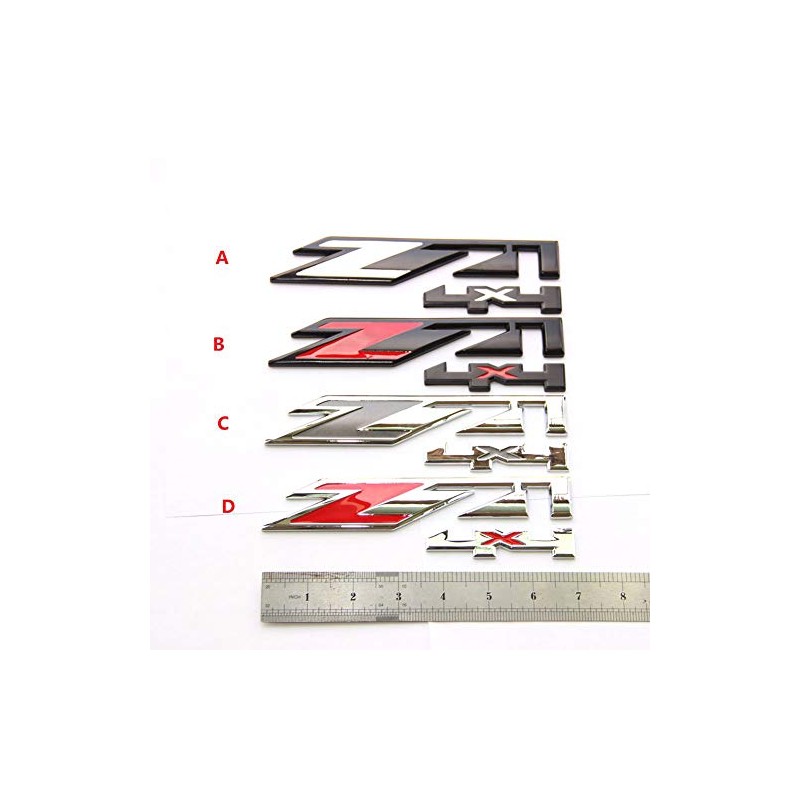 Yoaoo 2Pack OEM Chrome Red Z71 4x4 Emblems Badges Compatible