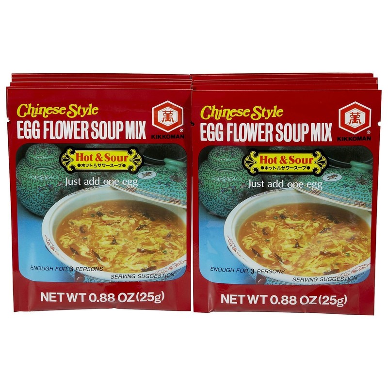 Kikkoman Egg Flower, Hot and Sour Soup, 0.88 oz, 12
