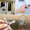 4-Way Multi-Functional Utilities Key, Electric Meter Box Key Stainless Steel