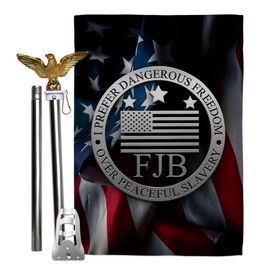 Trump Flag FJB Slavery Flag Eagle Pole Kit Wall Hanging Deor for Home Porch Trump 2024 MAGA President 47 Patriotic Decorations 4th of July