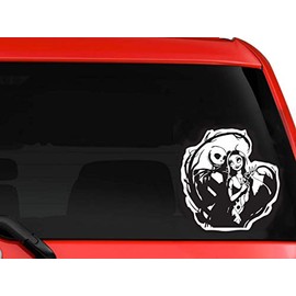 LA DECAL Jack Sally in love circle nightmare before Christmas car laptop decal sticker 6" White
