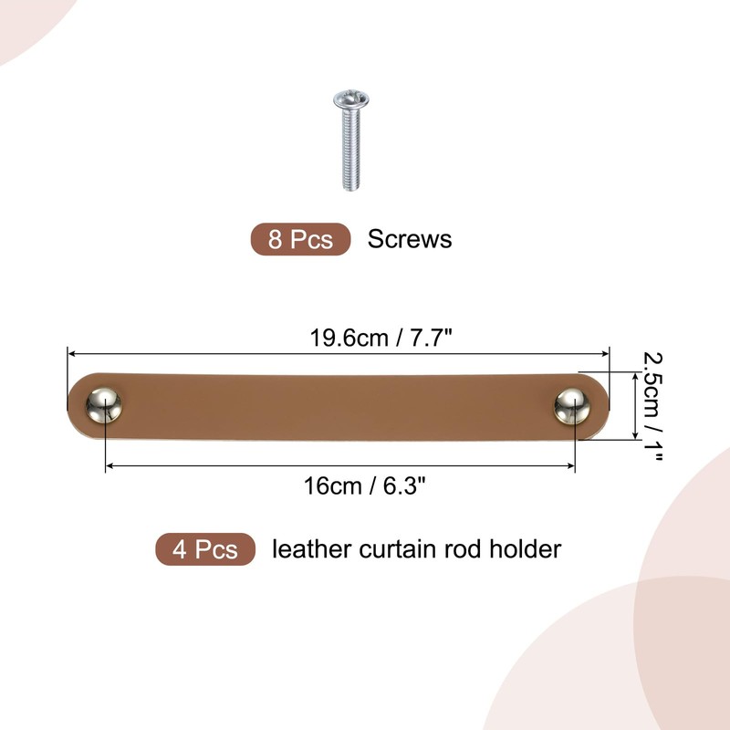 sourcing map 4 Pcs Leather Drawer Pulls, Kitchen and Wardrobe