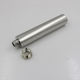 CNFLASK Stainless Steel 2oz Flat Bottom Tube Flask Mini Tube Drinkware Portable Cylindrical Hip Flask (Brush Finish)