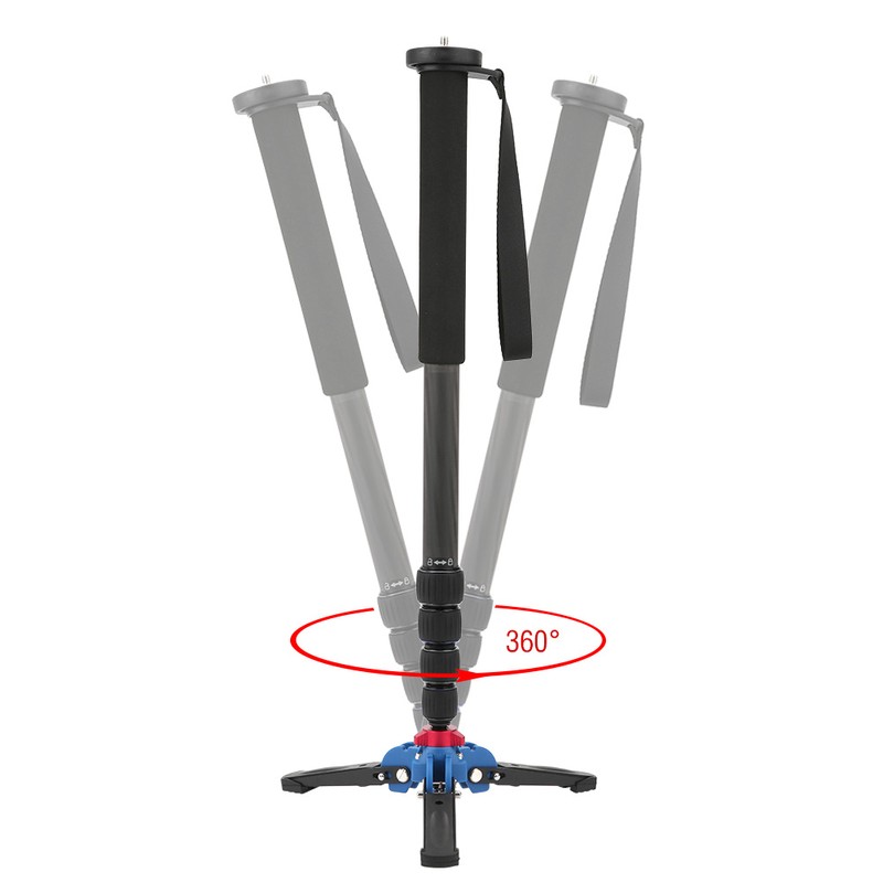 C-333+M-1 Carbon Fiber Portable Outdoor Telescopic Monopod Tripod Mountaineering Cane