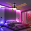 Ceiling Fans with RGB Lights -48” Brown Flush Mount Ceiling