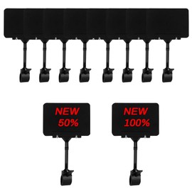 10 Pcs Merchandise Sign Holder Clip, 4.1x5.5'' Double Head Display Clips Rotating Reuse Sign Price Tag,Adjustable Pop Label Clips Rack for Business, Party, Office, Exhibition,Black