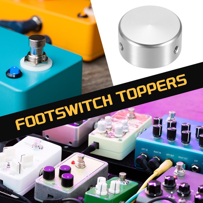 MECCANIXITY 12 Pcs Footswitch Toppers Guitar Pedal Button Caps Metal