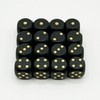 CRAFT CROWN Black Dice, Gold Letters, 16 Pieces, 0.5 inches