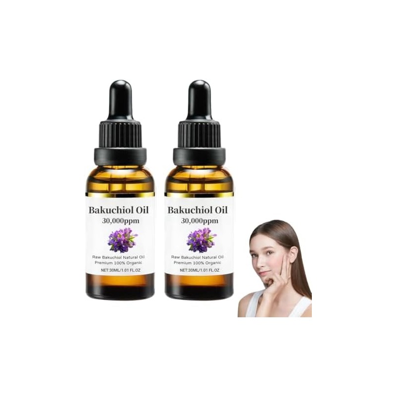 Aceite Bakuchiol 30000ppm, Sérum Prensado Frío, Alternativa Retinol (2uds)
