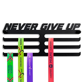 Medal and Back Hanger 100% Steel (Never Give Up)