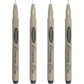 Yosogo Drawing Pen for Artist - Set of 4 Fineliners with various tip size (0.05mm,0.1mm, 0.3mm, 0.5mm)
