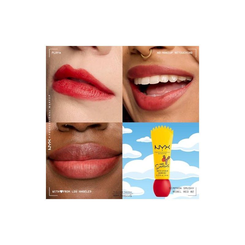 Nyx Professional Makeup, Colección Simpson. Smushy Matte Lip Balm, Tono: