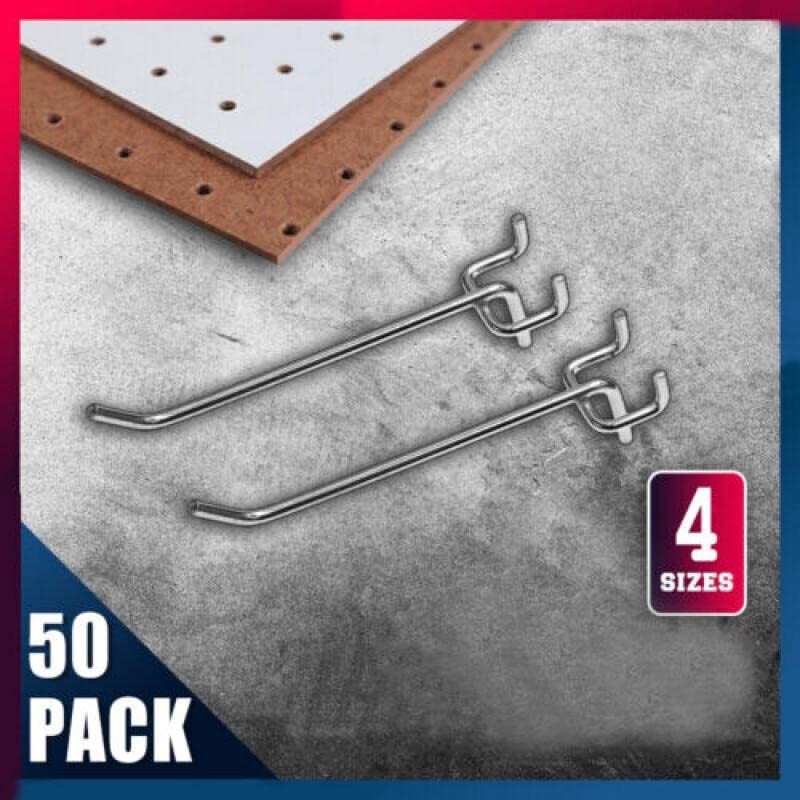AIMALL 50x Pegboard Hooks Metal Panel Valcano Peg Board Hook